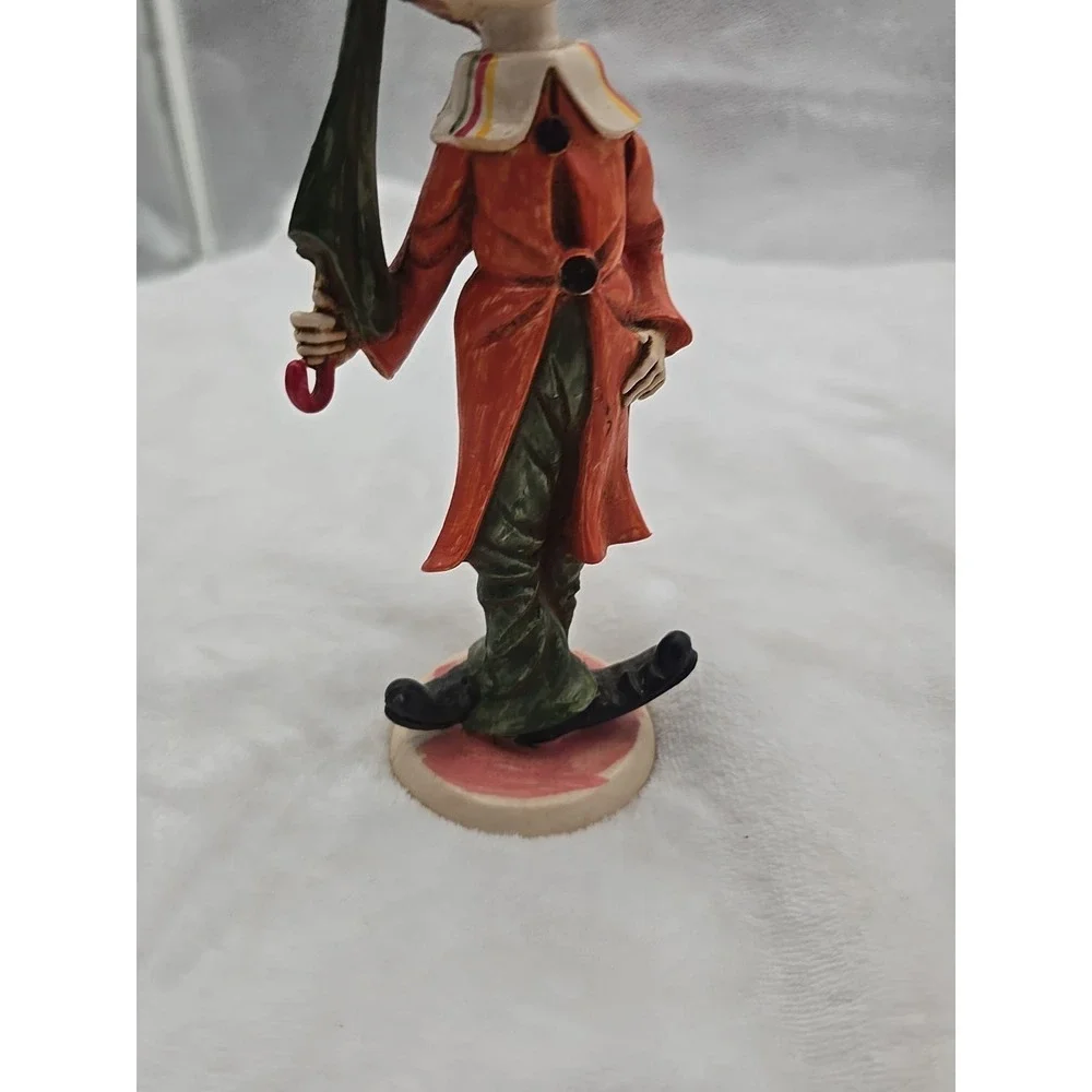 Vintage Fontanini Clown Figure w/ Umbrella Made in Italy Hobo
